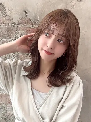 ミディアム 🧡くびれヘア/前髪 顔周り🧡久原結衣のヘアスタイル