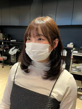 セミロング カラー ナチュラルくびれヘア /アレンジ伊藤彪真のヘアスタイル