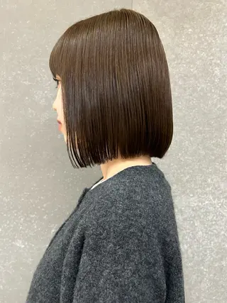 ミディアム ボブ/くびれボブ/ 髪質改善/Ru-kaのヘアスタイル