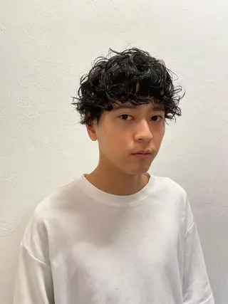 ショート パーマ ヘアアレンジ メンズ 小顔レイヤー×コンパ クトボブ/林隆平のヘアスタイル