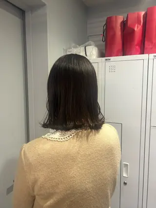 ミディアム aoi/暖色カラー/ プツッとボブ🎀のヘアスタイル