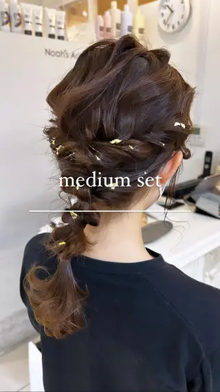 ミディアム カラー ヘアアレンジ キッズ ネイル マツエク・マツパ アイブロウ Noah's　Ark所属・透明感カラー🫧ヘア セット🫧松本菜月の眉毛・アイブロウイメージ