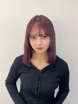 ミディアム カラー 松本 沙城のヘアスタイル