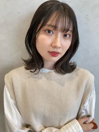 ミディアム カラー nono/パーマ /顔まわりカット🐈のヘアスタイル