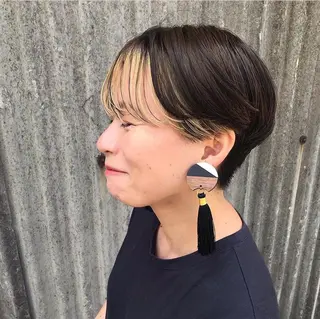 ショート カラー パーマ ヘアアレンジ メンズ tatsumi/ボブ ウルフ/レイヤーのヘアスタイル