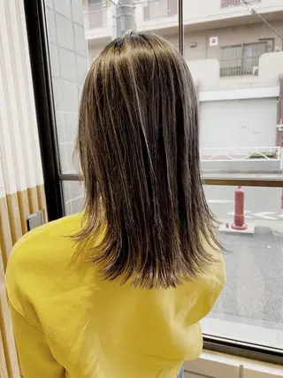ミディアム カラー ボブ/ハイトーン 立川loose 下田のヘアスタイル