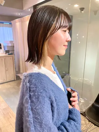 ショート カラー ボブ/パーマ 古家 佑真のヘアスタイル