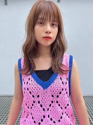 ミディアム カラー MUSASHI ブリーチカラー◎のヘアスタイル