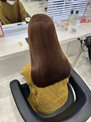ロング カラー オリーブカラー🫒 レイヤーカット✂︎のヘアスタイル