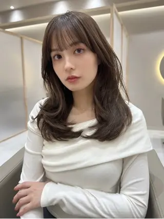 セミロング カラー 【髪質改善に特化】 RYU SATO🌷のヘアスタイル