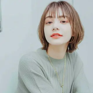 ミディアム カラー ハイトーン/ボブ/ ハイライト🌱ᩚ涼介のヘアスタイル