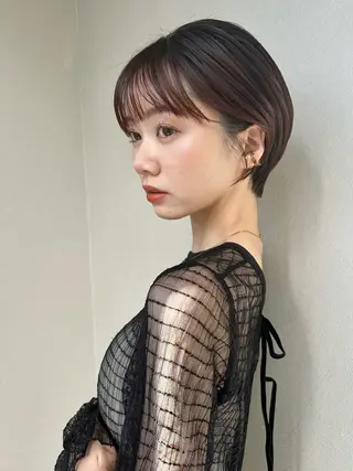 ショート 切りっぱなしボブ /銀座/ケンタロウのヘアスタイル