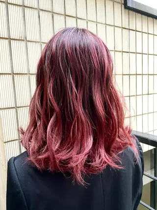 ミディアム カラー IwAsh中山所属・✂︎中山ブリーチ・ パーマ✂︎露木智也のヘアスタイル