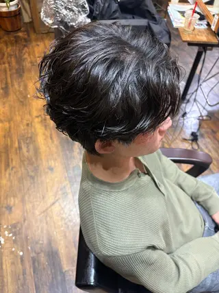 パーマ メンズ Rin横浜ラウンドマ ッシュ韓国パーマのヘアスタイル