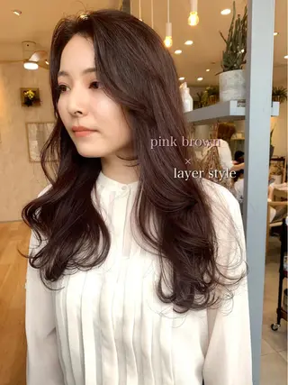 セミロング カラー 吉原 由菜のヘアスタイル