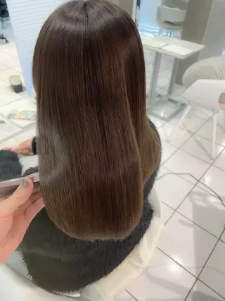 セミロング カラー パーマ 今井［透明感カラー 表参道/髪質改善］のヘアスタイル