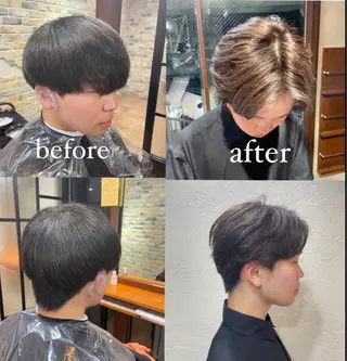 ショート カラー メンズ 🌱ぱっつとボブカ ット🌱/Ryotaのヘアスタイル