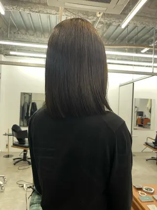 ミディアム イージーパーマ募集 平口はのんのヘアスタイル