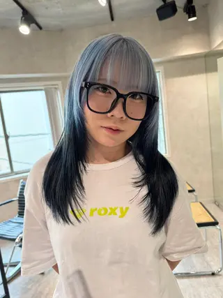 ロング カラー ダブルカラー ブリーチ/kaitoのヘアスタイル