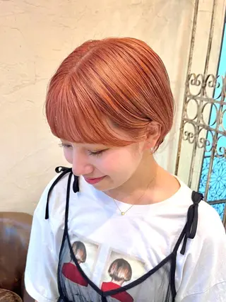 ショート カラー Luce横浜店所属・yuu 🪴 透明感 カラー/メンズパーマのヘアスタイル