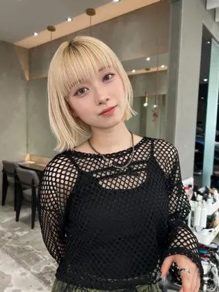 ミディアム カラー 髪質改善 山口蒼太のヘアスタイル