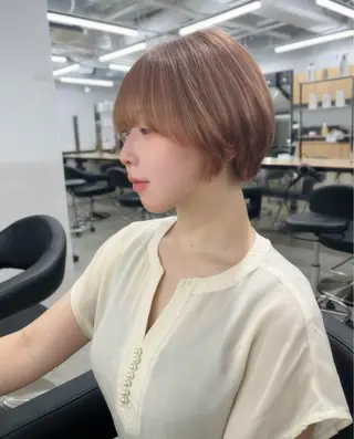 ショート 縮毛矯正/ハイトーン /パーマ/前原汐🎐のヘアスタイル