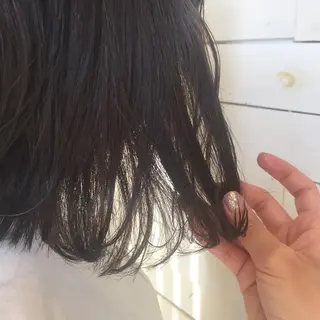 ミディアム カラー 黒田瀬奈/ボブ まろやかベージュのヘアスタイル