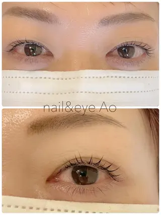 セミロング カラー パーマ ヘアアレンジ メンズ キッズ ネイル マツエク・マツパ アイブロウ nail&eye Aoのマツエク・マツパデザイン