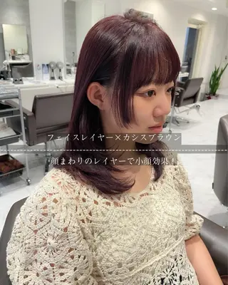 ミディアム カラー 坂本 理輝のヘアスタイル