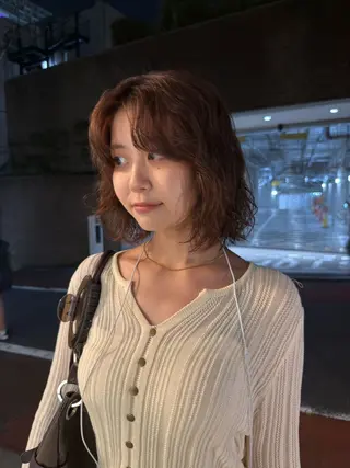 ミディアム カラー パーマ パーマ/ボブ /レイヤー チヒロのヘアスタイル