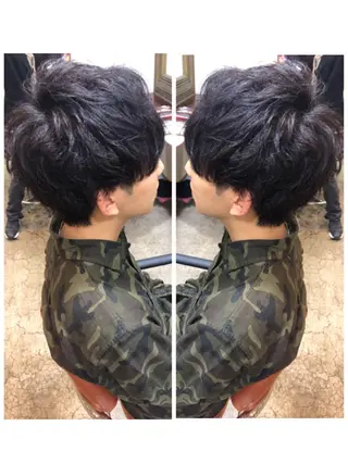 ミディアム パーマ メンズ 品田 真里のヘアスタイル