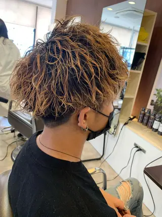 ショート メンズ メンズパーマ/難波/ 心斎橋　室園亮佑のヘアスタイル