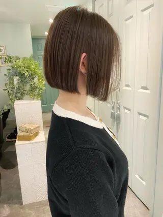 ミディアム ボブ/顔周りカット /縮毛矯正/鈴木隆太のヘアスタイル