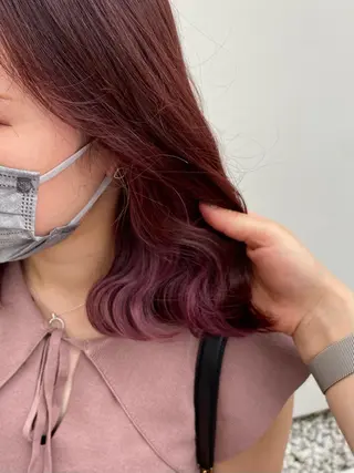 ミディアム カラー Rinka/梅田/ 透け感カラー🤎のヘアスタイル