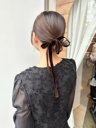 ミディアム ヘアアレンジ 米中 杏里のヘアスタイル
