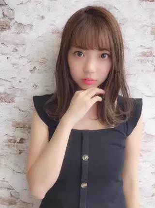 ミディアム カラー ヘアアレンジ 當間 大知のヘアスタイル