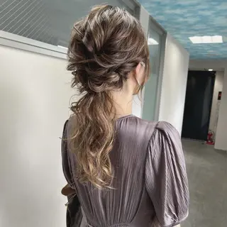 ロング カラー ヘアアレンジ 松井那津子 /ハイライトブリーチのヘアスタイル