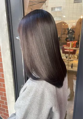 ミディアム カラー 韓国風/レイヤー/ 長谷七海のヘアスタイル