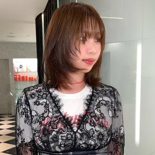 ミディアム anna 韓国レイヤ ー/ ハッシュカットのヘアスタイル