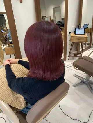 ミディアム ブリーチなしWカラー 暖色カラー/mayuのヘアスタイル