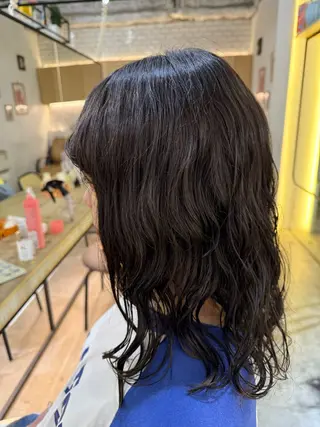 セミロング パーマ モデル募集中‎🤍 山崎妃香のヘアスタイル