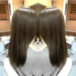 セミロング 縮毛/レイヤー 韓国/橋口のヘアスタイル