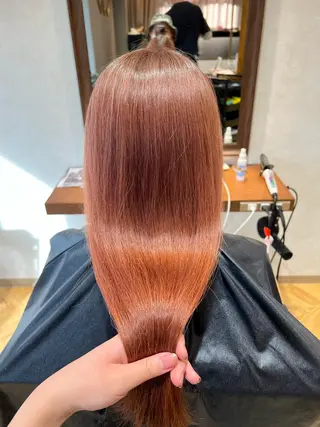 ロング カラー ARIA💎縮毛矯正 ブリーチ💎複雑履歴のヘアスタイル