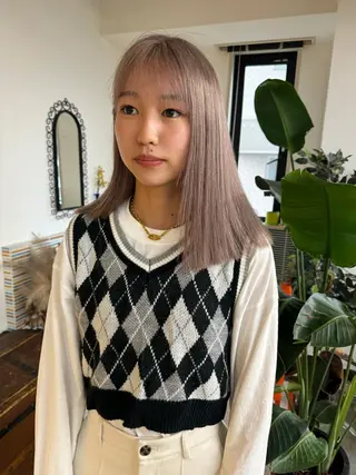 ミディアム カラー 🩷ハイトーン透明感 レイヤー🩷ユリカのヘアスタイル