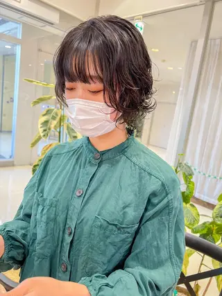 ショート カラー パーマ 韓国風デザイン 💐MIZUKI💐のヘアスタイル