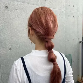 ロング ヘアアレンジ 艶暖色カラー🍒 縮毛矯正ほののヘアスタイル