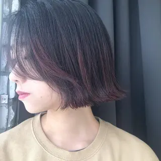 ミディアム カラー ORIKA 美容室のヘアスタイル