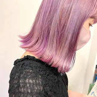 ミディアム カラー ヘアアレンジ 八巻 晴香のヘアスタイル