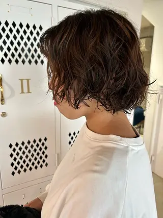 ショート パーマ 透明感カラー 暖色shihoのヘアスタイル
