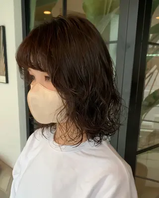 ミディアム パーマ 柔らかベージュ🩰/ 新潟駅/くるみのヘアスタイル